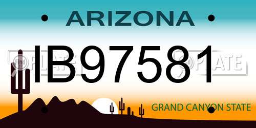 IB97581 Arizona License Plate
