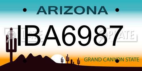 IBA6987 Arizona License Plate