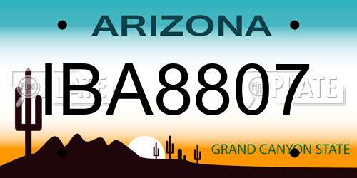 IBA8807 Arizona License Plate