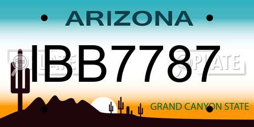 IBB7787 Arizona License Plate