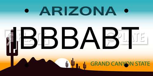IBBBABT Arizona License Plate