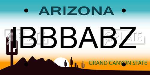 IBBBABZ Arizona License Plate