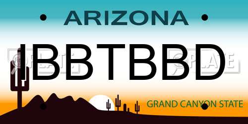 IBBTBBD Arizona License Plate