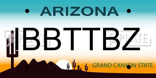 IBBTTBZ Arizona License Plate