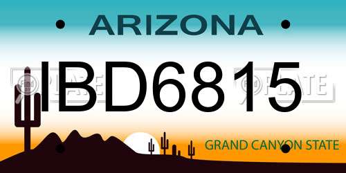 IBD6815 Arizona License Plate