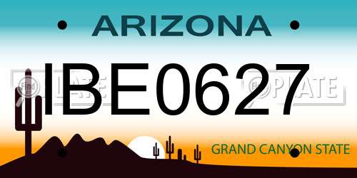 IBE0627 Arizona License Plate