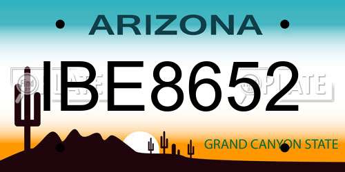 IBE8652 Arizona License Plate