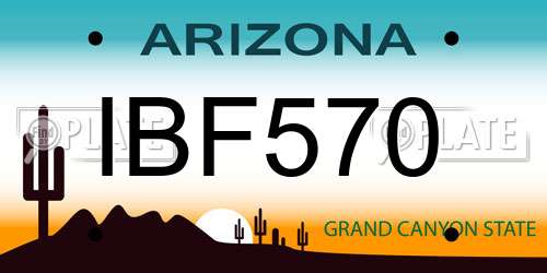 IBF570 Arizona License Plate