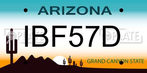 IBF57D Arizona License Plate
