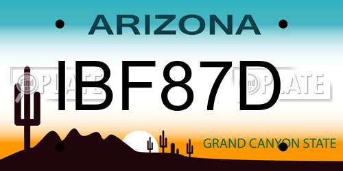 IBF87D Arizona License Plate