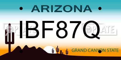 IBF87Q Arizona License Plate