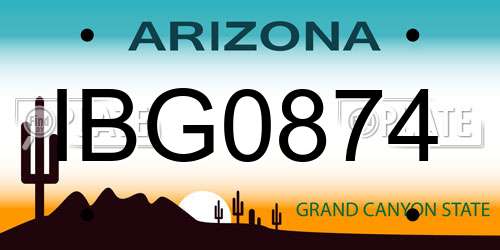 IBG0874 Arizona License Plate