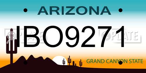 IBO9271 Arizona License Plate