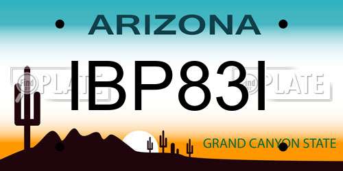 IBP83I Arizona License Plate