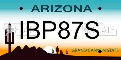 IBP87S Arizona License Plate