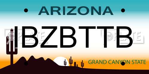 IBZBTTB Arizona License Plate