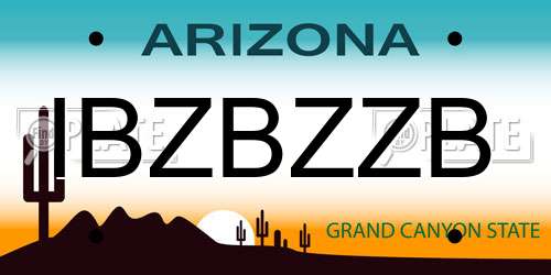 IBZBZZB Arizona License Plate