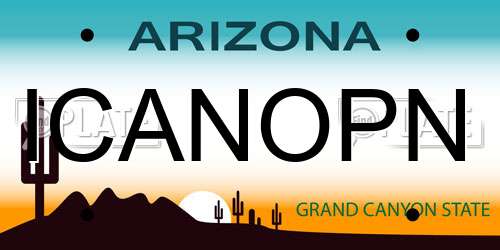 ICANOPN Arizona License Plate