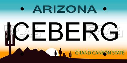 ICEBERG Arizona License Plate