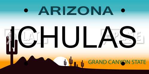 ICHULAS Arizona License Plate