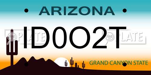 ID0O2T Arizona License Plate
