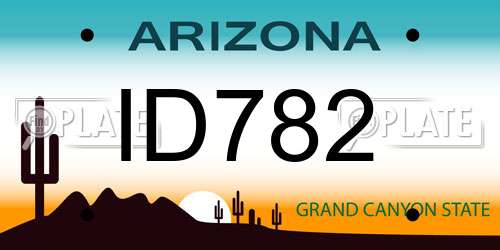 ID782 Arizona License Plate
