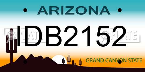 IDB2152 Arizona License Plate