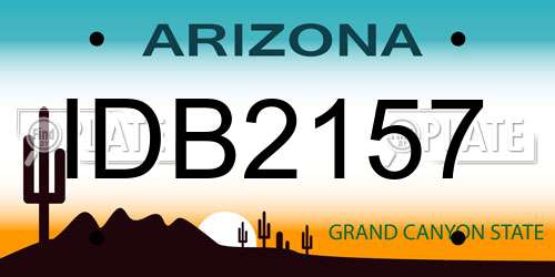 IDB2157 Arizona License Plate