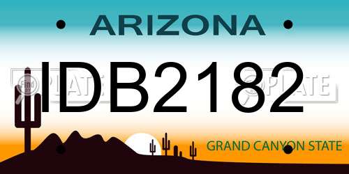 IDB2182 Arizona License Plate