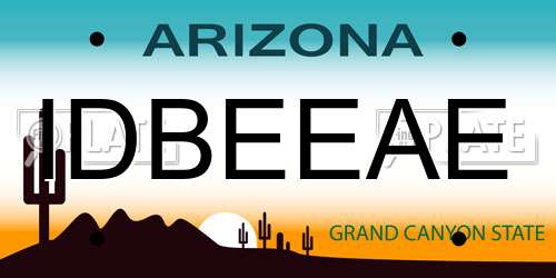 IDBEEAE Arizona License Plate