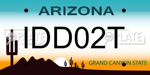 IDD02T Arizona License Plate