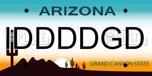 IDDDDGD Arizona License Plate