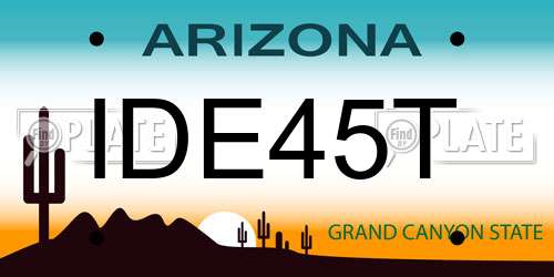 IDE45T Arizona License Plate