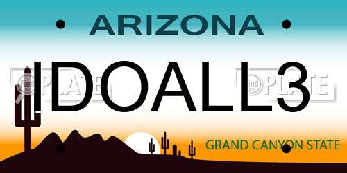IDOALL3 Arizona License Plate