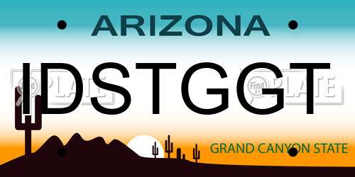 IDSTGGT Arizona License Plate