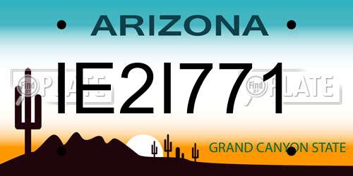 IE2I771 Arizona License Plate