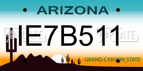 IE7B511 Arizona License Plate