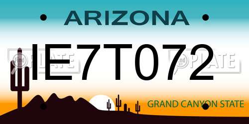 IE7T072 Arizona License Plate
