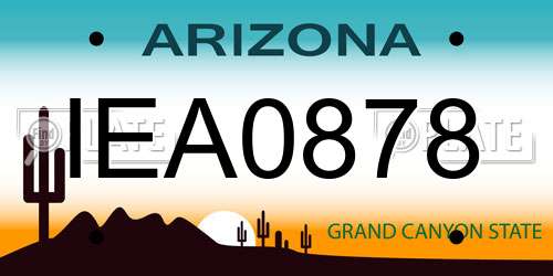 IEA0878 Arizona License Plate