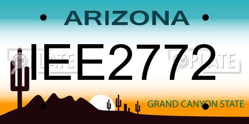 IEE2772 Arizona License Plate