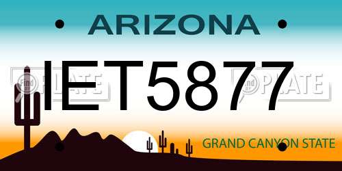 IET5877 Arizona License Plate