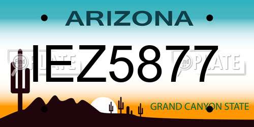 IEZ5877 Arizona License Plate