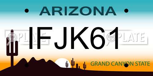 IFJK61 Arizona License Plate