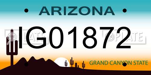 IG01872 Arizona License Plate