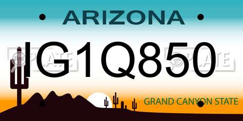 IG1Q850 Arizona License Plate