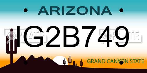IG2B749 Arizona License Plate