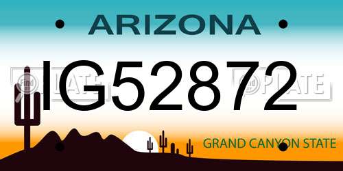 IG52872 Arizona License Plate