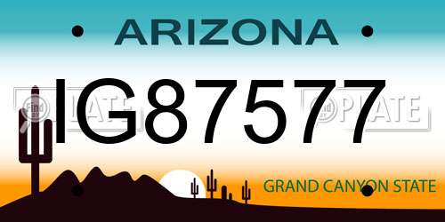 IG87577 Arizona License Plate