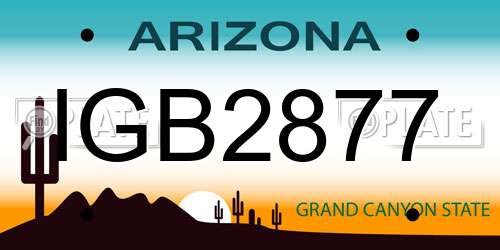 IGB2877 Arizona License Plate