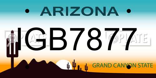 IGB7877 Arizona License Plate
